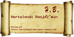 Hertelendi Benjámin névjegykártya