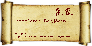 Hertelendi Benjámin névjegykártya