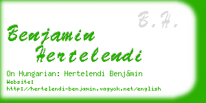 benjamin hertelendi business card